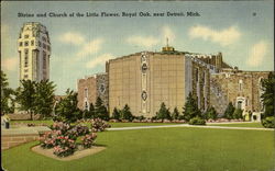 Shrine And Church Of The Little Flower, Royal Oak Detroit, MI Postcard Postcard