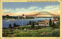 Cape Cod Canal And Bourne Bridge Postcard