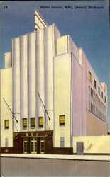 Radio Station Wwj Postcard