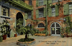 A Courtyard Scene In The Vieux Carre Postcard
