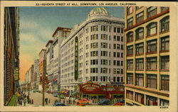 Seventh Street At Hill Los Angeles, CA Postcard Postcard