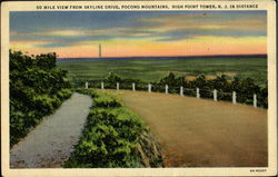 50 Mile View From Skyline Drive High Point Tower, NJ Postcard Postcard