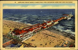 Airplane View Of World Famed Steel Pier Postcard