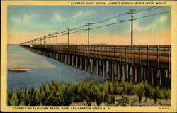 Hampton River Bridge Hampton Beach, NH Postcard Postcard