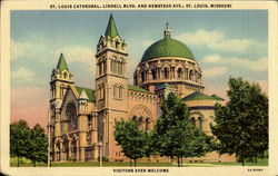 St. Louis Cathedral, Lindell Blvd. & Newstead Ave. Postcard