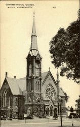 Congregational Church Natick, MA Postcard Postcard