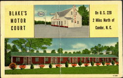 Blake's Motor Court, U. S. 220 Candor, NC Postcard Postcard