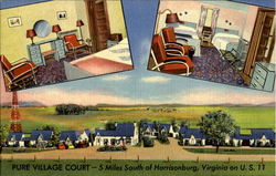 Pure Village Court, U. S. 11 Postcard