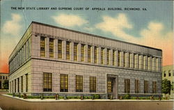 The New State Library And Supreme Court Of Appeals Building Richmond, VA Postcard Postcard