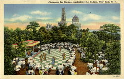 Claremont Inn Garden Overlooking The Hudson New York City, NY Postcard Postcard