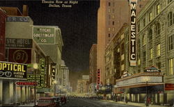 Theatre Row At Night Dallas, TX Postcard Postcard