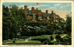 F. A. Sieberling Residence And Gardens Akron, OH Postcard Postcard