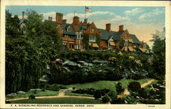 F. A. Sieberling Residence And Gardens Postcard