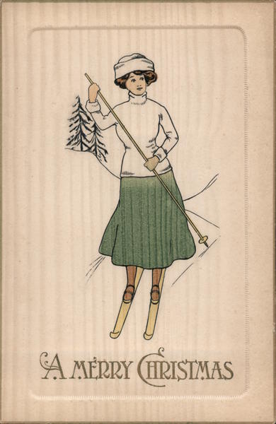 A Merry Christmas - A Woman Skiing