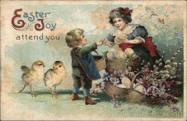 Children with chicks: Easter joy attend you