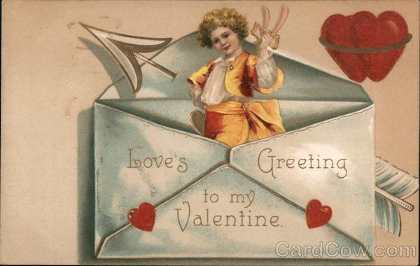 Boy Emerging from Envelope: Love's Greeting to my Valentine
