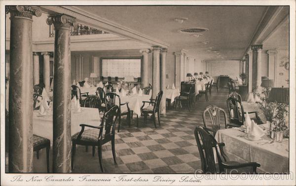 The New Cunarder 'Franconia' First-class Dining Saloon