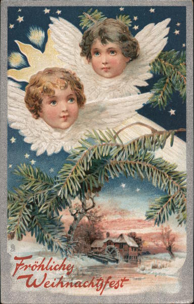 The image of two cherubs in a star filled sky Angels & Cherubs