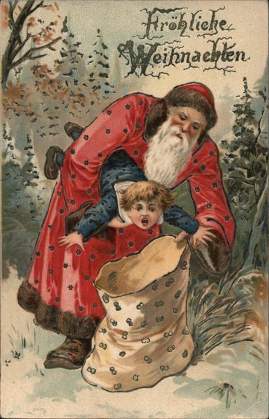 Santa sacking a boy Santa Claus