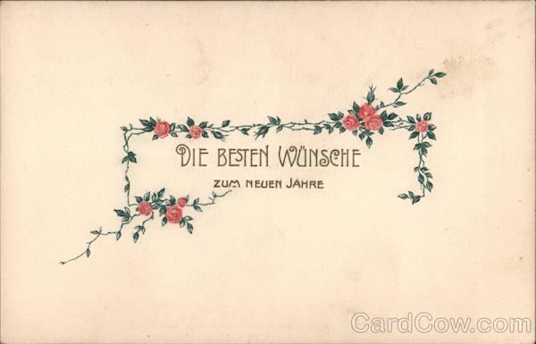 Die Besten Wunsche Zum Neuen Jahre, German, Best Wishes, Happy New Year, Flowers