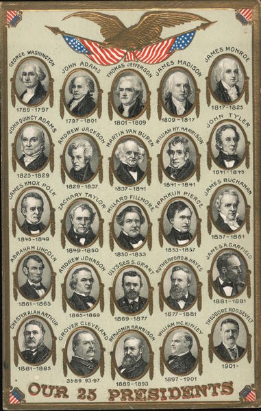Our 25 Presidents from Washington to T. Roosevelt Patriotic