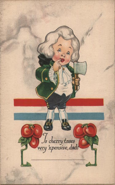 George Washington as a child, w/ hatchet and cherries