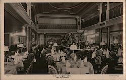 The Restaurant on board H.M.S. Aquitania Postcard