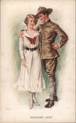 A Man with his Arm Around a Woman Postcard