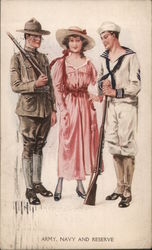 Army, Navy, and Reserve Postcard