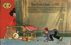 How to Catch Them - in 1908 Postcard