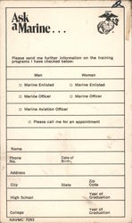 Ask a Marine - Recruitment Card Postcard