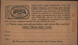 Free Trial of Poslam Soap (w/ serial number) Advertising Postcard Postcard Postcard