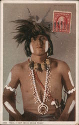 An Indian dressed in traditional Indian gear Postcard
