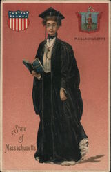 State of Massachusetts Graduate Holding Book Postcard