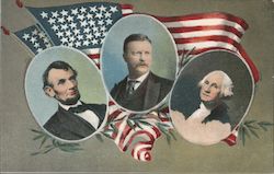 Abraham Lincoln, Theodore Roosevelt, George Washington Postcard