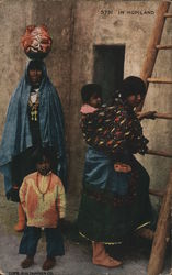 In Hopiland - Family Entering a Home Postcard