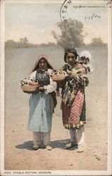 Pueblo pottery vendors Postcard