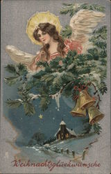 Angel watching down from the branches of tree's Postcard