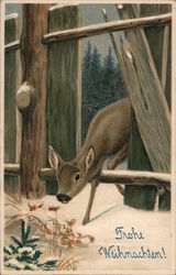 Frohe Weihnachten/ Deer Postcard