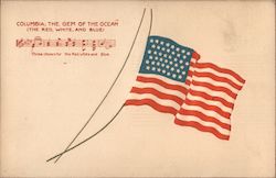 Woehler - 45 Star American Flag and music "Columbia, The Gem of the Ocean Postcard