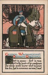 George Washington's Birthday Greetings Postcard