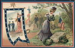 People visiting Civil War graves Postcard