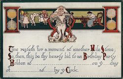 Father Time Birthday Party Invitation Postcard