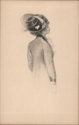 Portrait of a young woman Hats Postcard Postcard Postcard