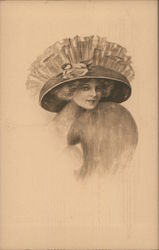 Lady with a Hat and Muff Postcard
