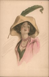 A Woman in a Large Hat Postcard