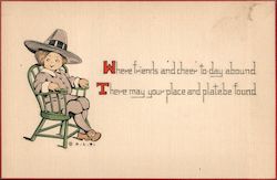 Where friends and cheer today about there may your place and plate be found Postcard