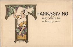 Thanksgiving may yours be a happy one Postcard