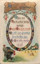 Thanksgiving greetings poem Postcard