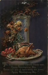 Happy Thanksgiving - A Turkey and a Feast Postcard